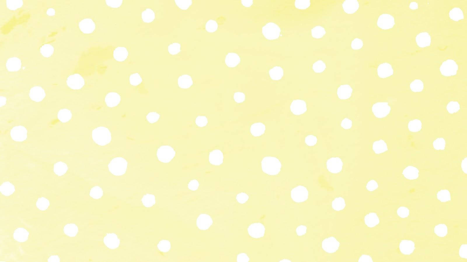 Yellow Aesthetic White Polka Dots For Computer Wallpaper