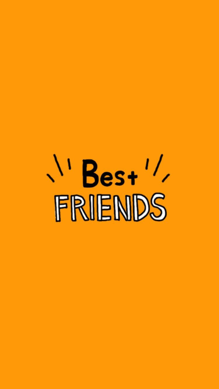 Yellow Orange Best Friends Girly Bff Wallpaper