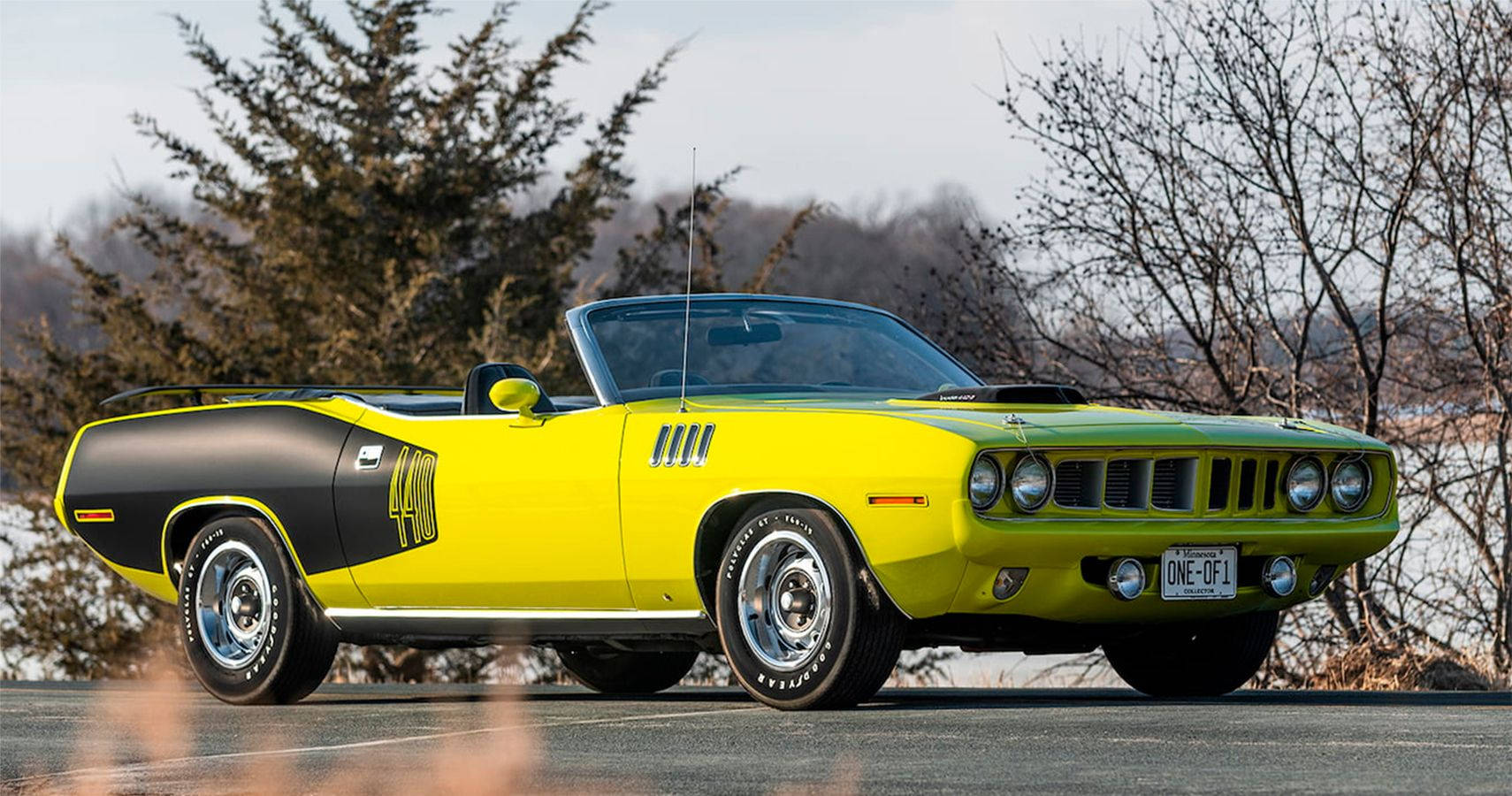 Yellow Plymouth Barracuda Convertible Wallpaper