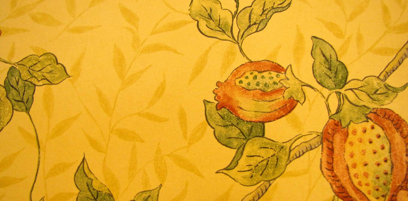 Yellow Vintage Floral Art Wallpaper