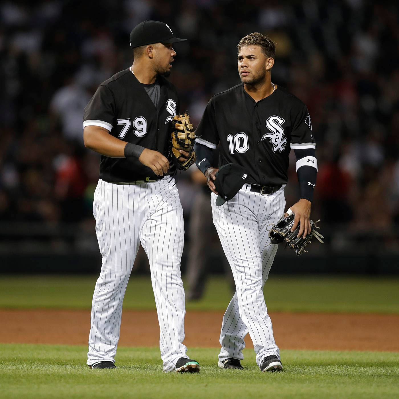 Yoan Moncada Walking With Teammate Wallpaper