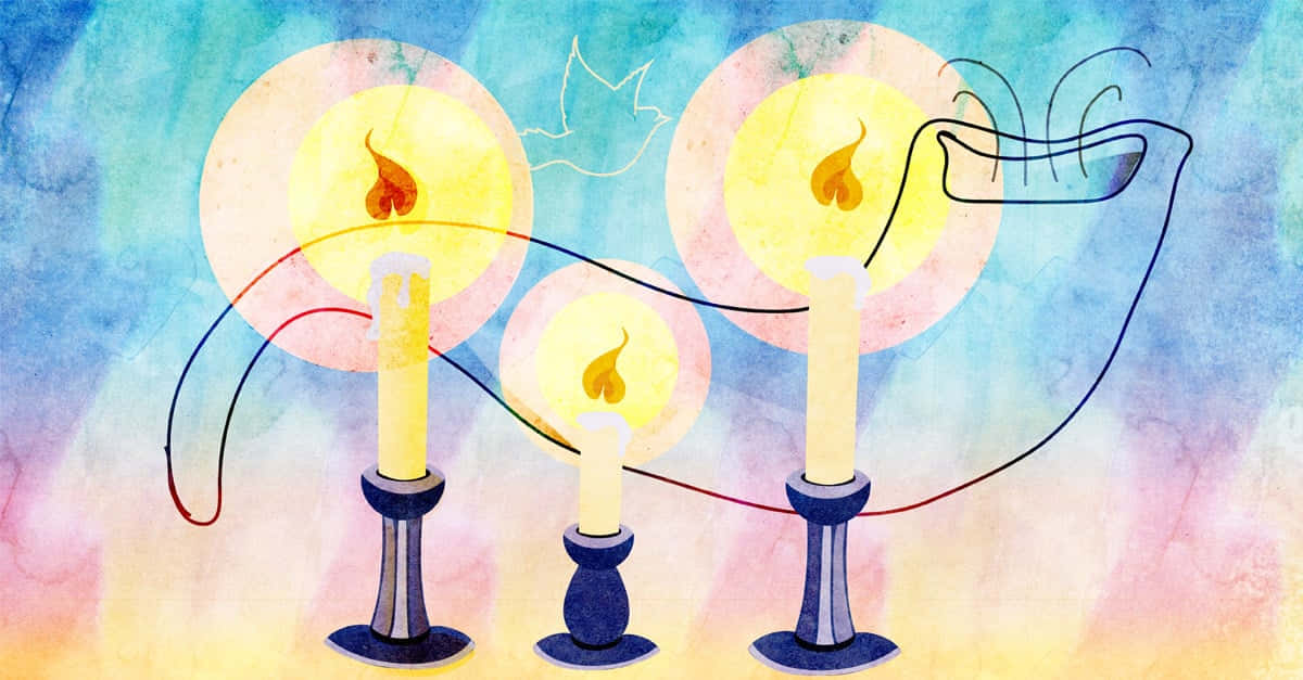 Yom_ Kippur_ Candles_ Artistic_ Background Wallpaper