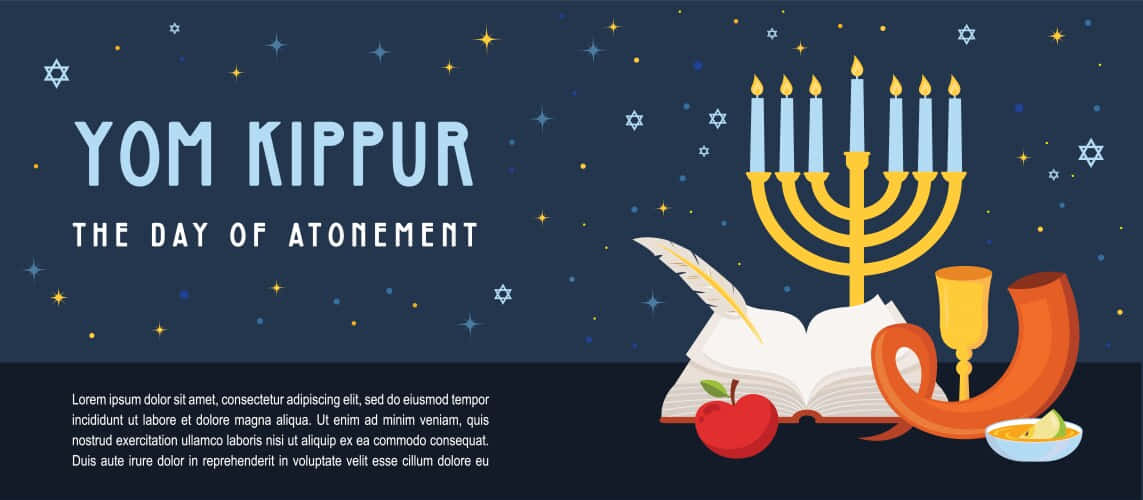 Yom Kippur Dayof Atonement Banner Wallpaper