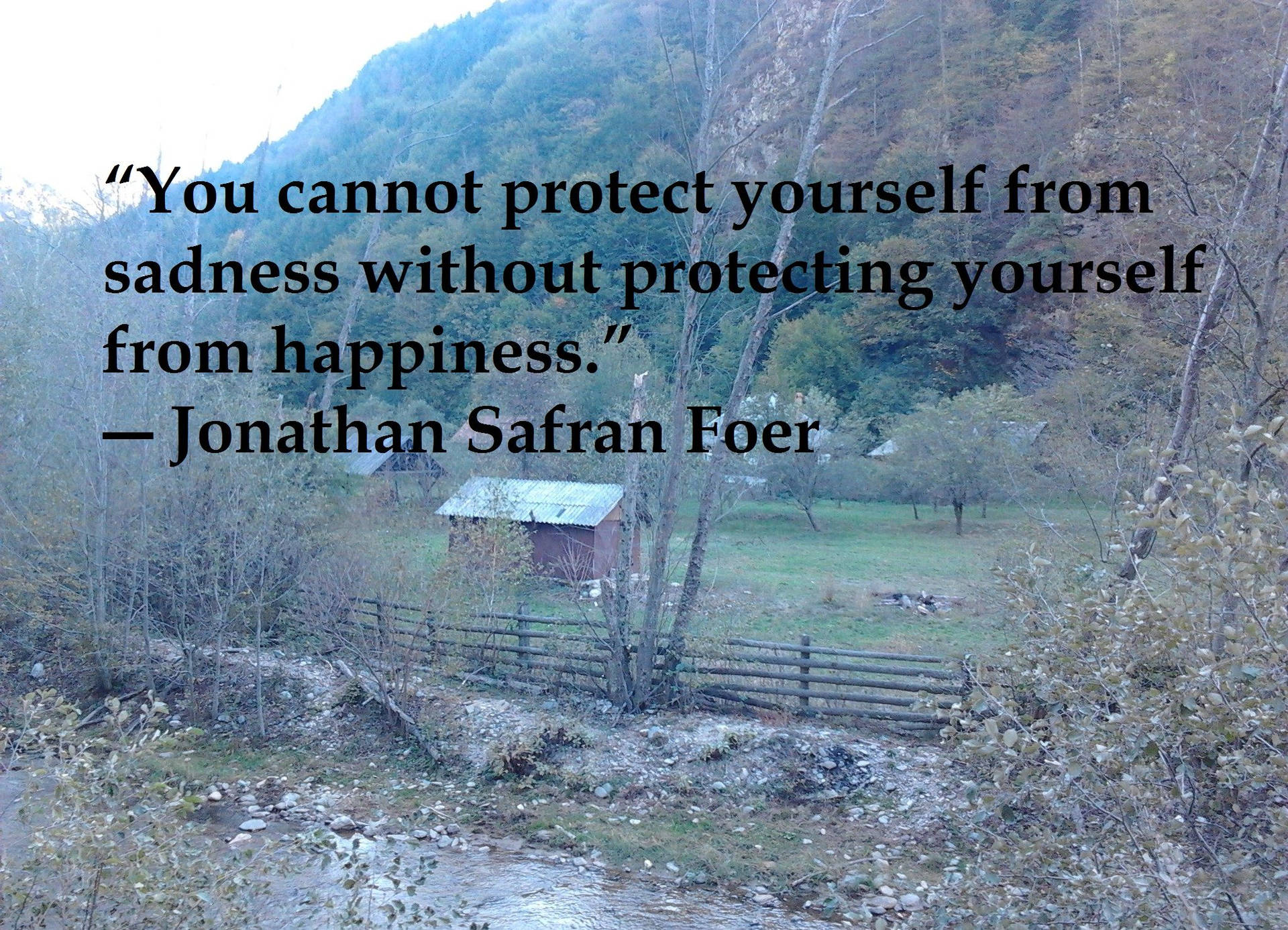 You Cannot Protect Yourself From Sadness Quote Wallpaper