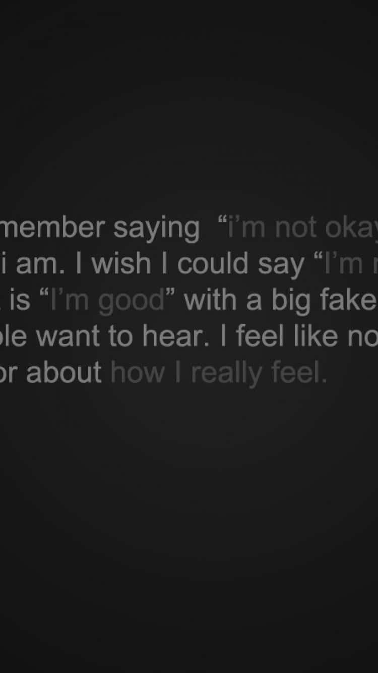 You Don't Have To Go Through Depression Alone Wallpaper