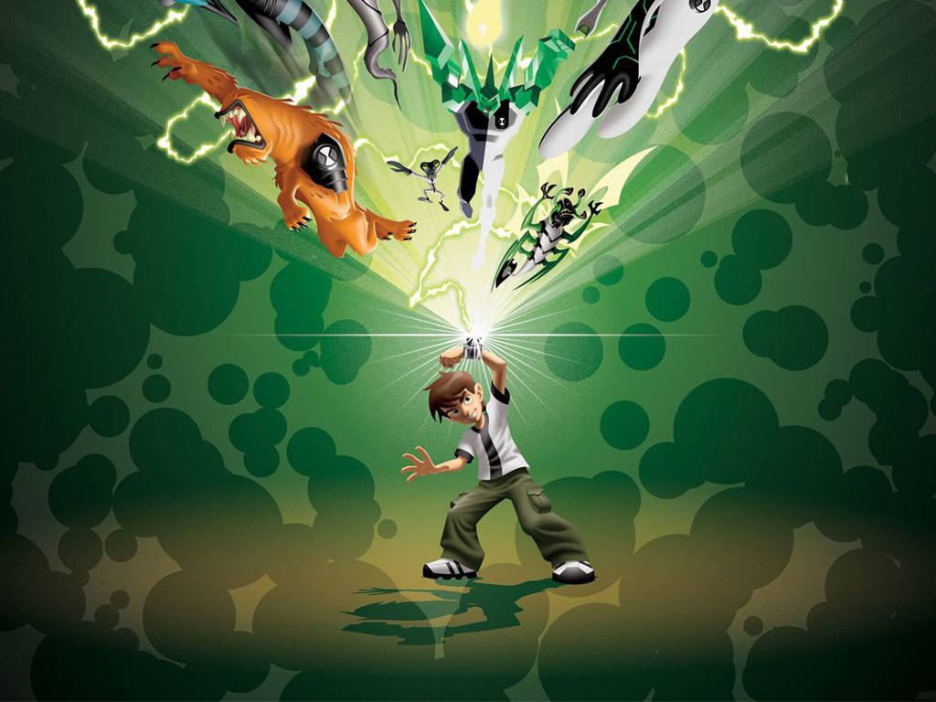 Young Ben 10 Omnitrix Held Up Wallpaper