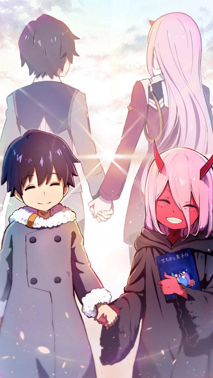 Young Hiro And Zero Two Wallpaper
