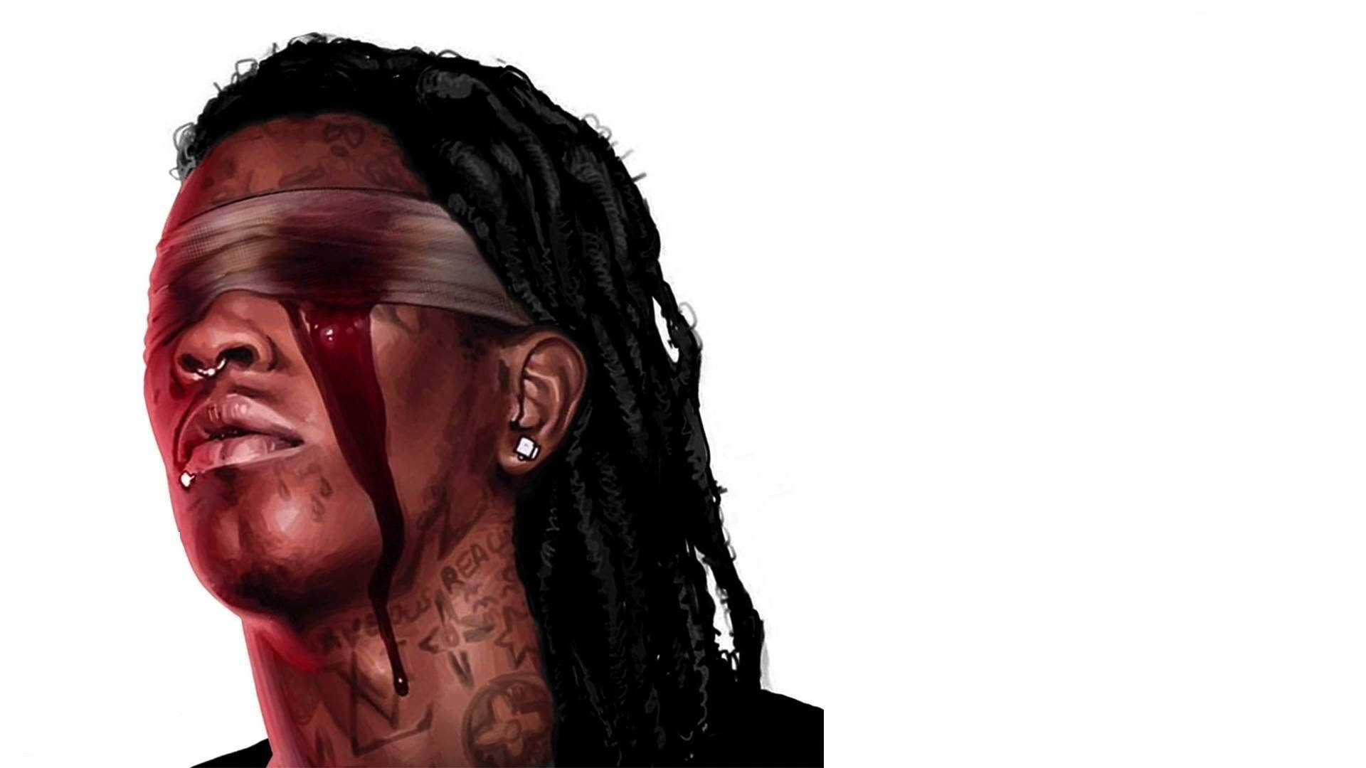 Young Thug Blindfolded Wallpaper