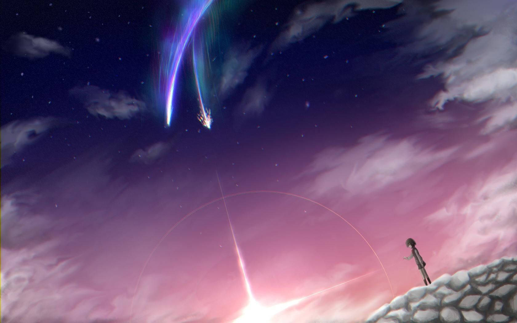 Your Name Mitsuha And The Splitting Comet Wallpaper
