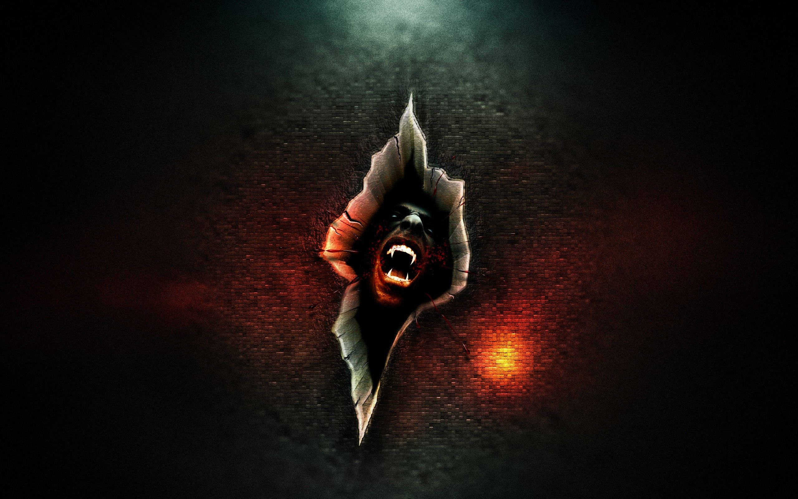 Youtube Cover Broken Wall Hole Monster Wallpaper