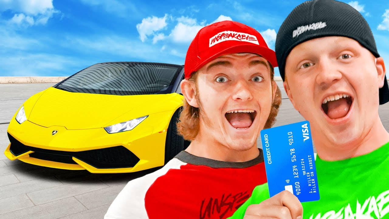 Youtuber Unspeakable And James With Lamborghini Wallpaper