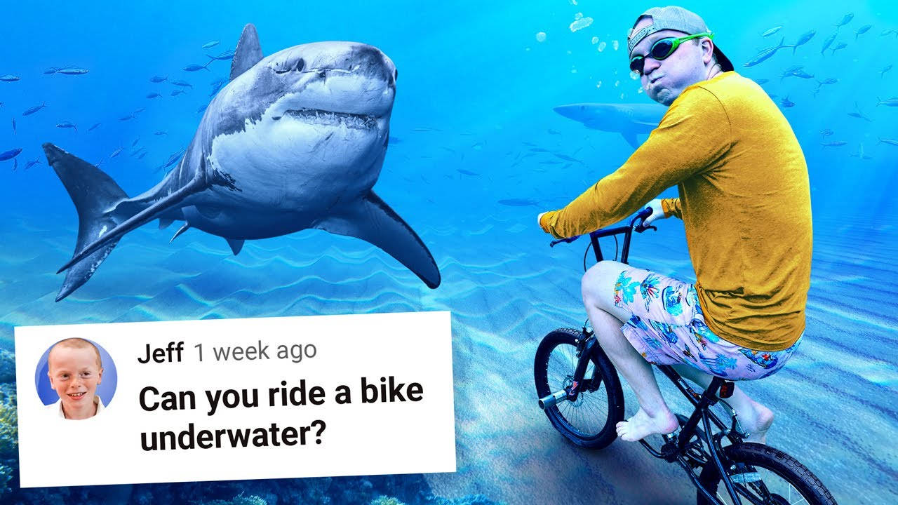 Youtuber Unspeakable Riding Bike Underwater Wallpaper
