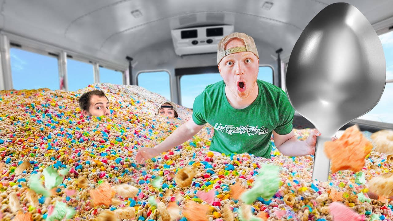 Youtuber Unspeakable's Fun-filled Adventure: Eating Cereal In A School Bus Wallpaper