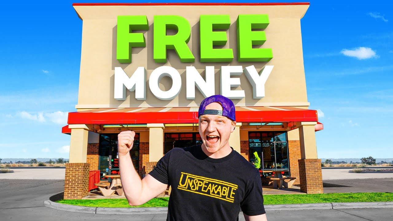 Youtuber Unspeakable With Free Money Store Wallpaper
