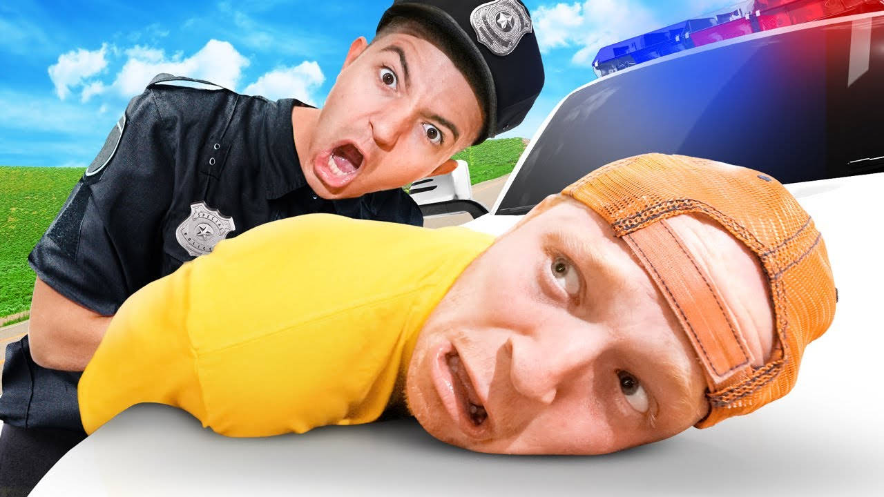 Youtuber Unspeakable With Police Man Wallpaper