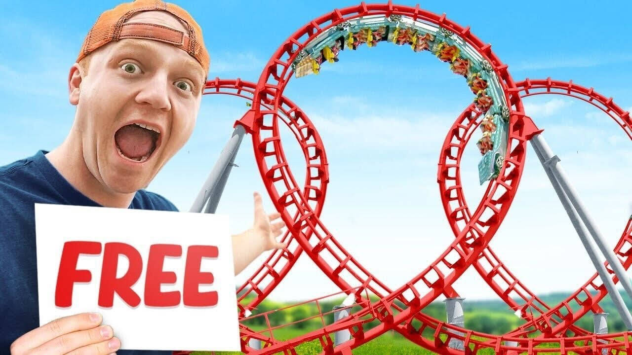 Youtuber Unspeakable With Roller Coaster Wallpaper