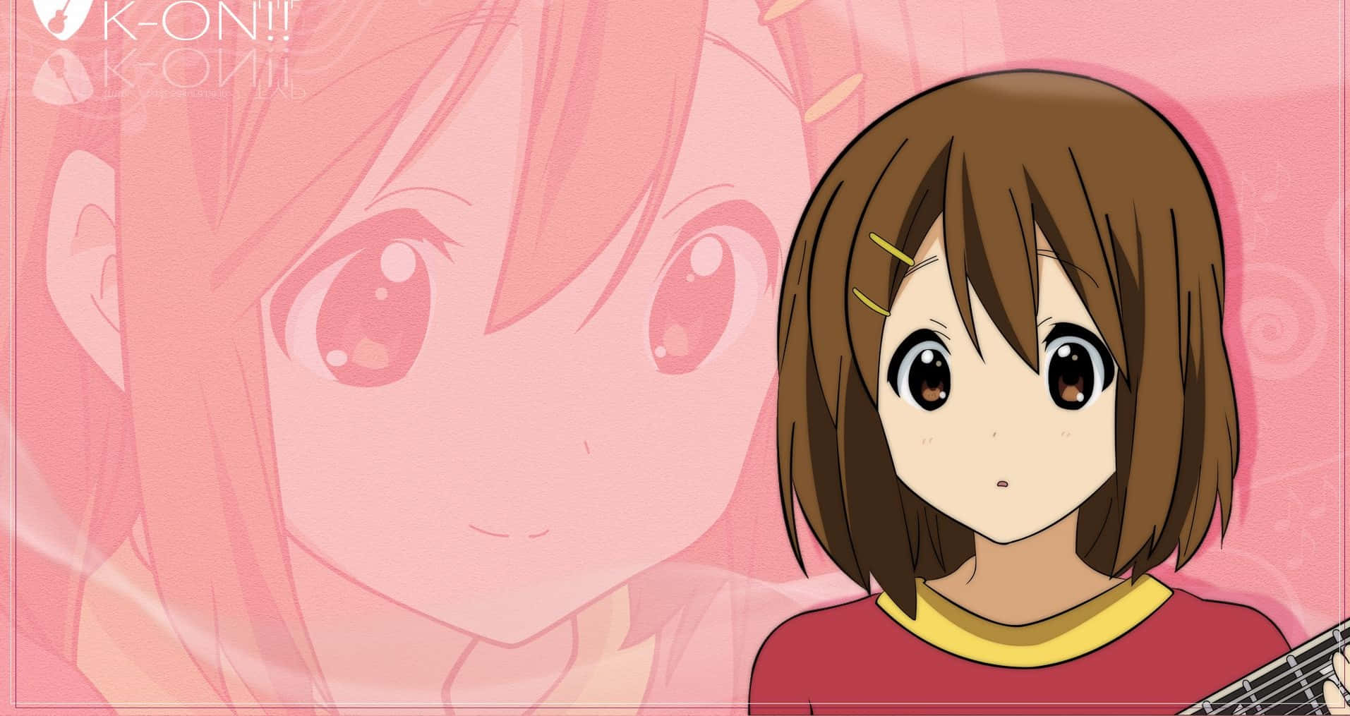 Yui Hirasawa Playing Her Guitar With Passion Wallpaper