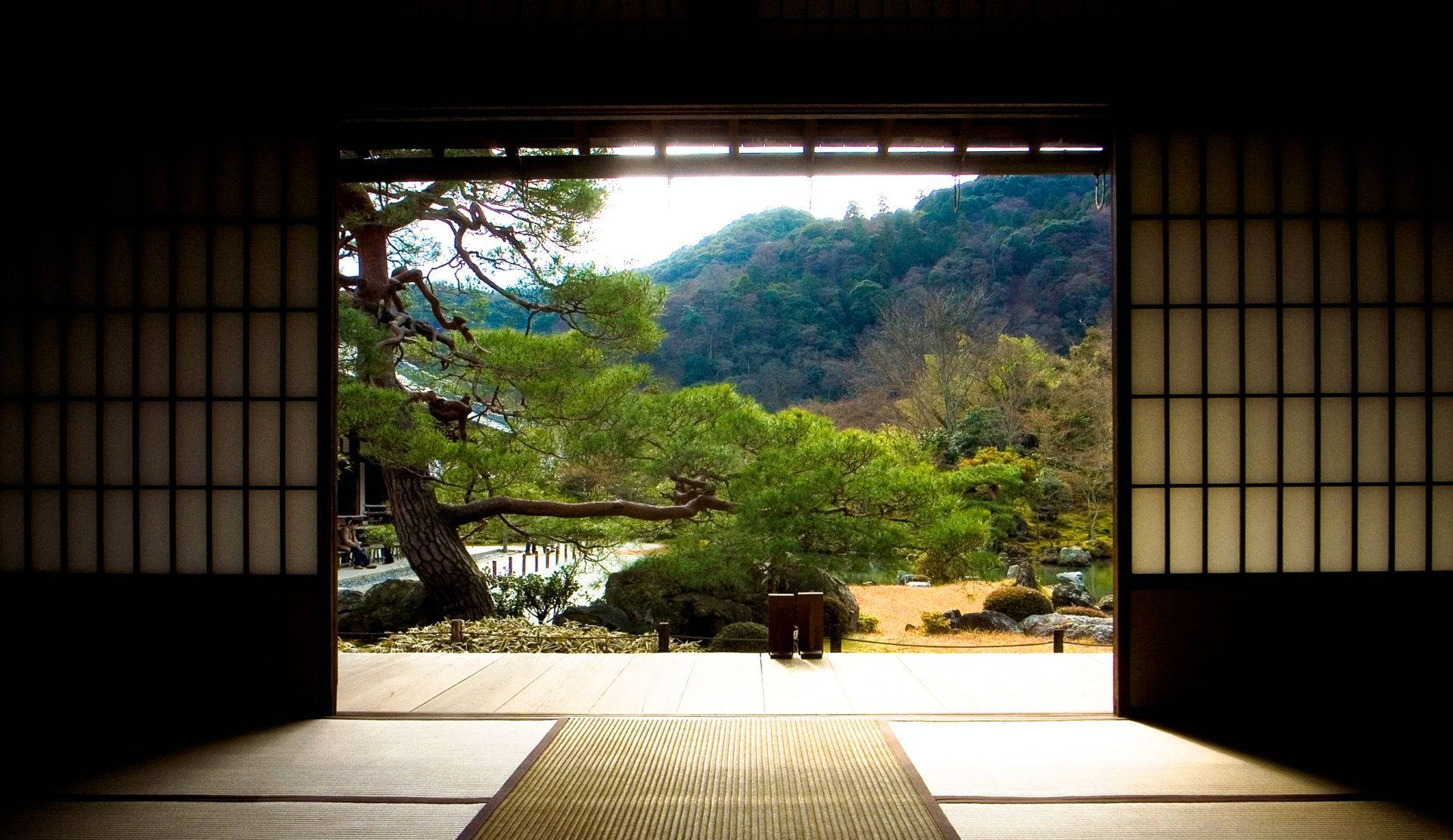 Zen Japanese Meditating Room Wallpaper