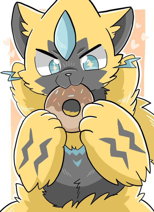 Zeraora Eating Donut Wallpaper