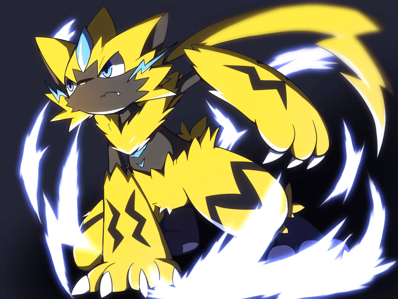 Zeraora Paw On Ground Wallpaper