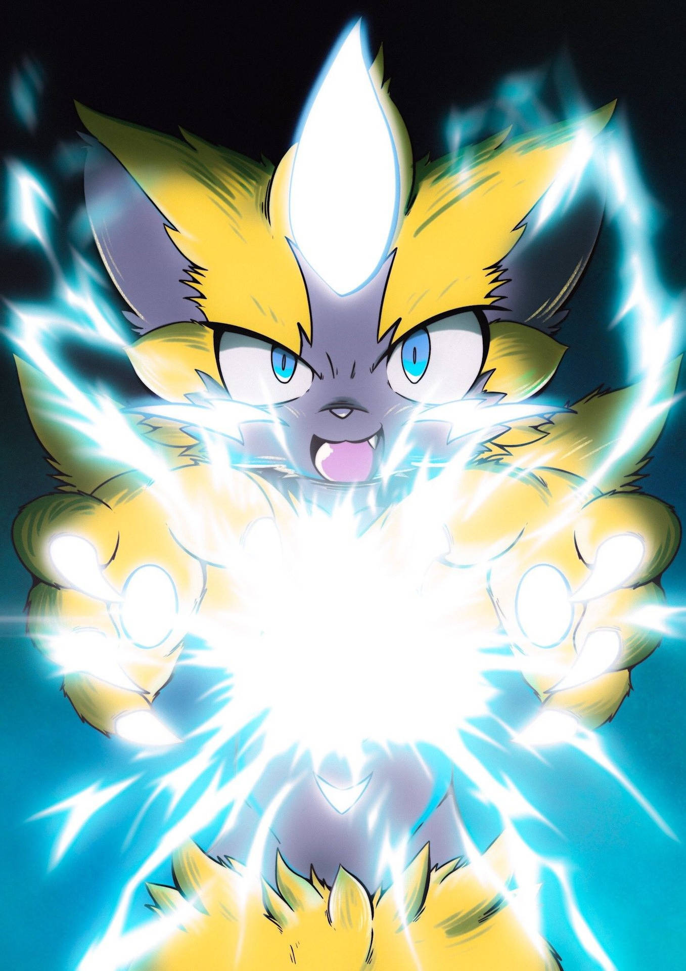 Zeraora Unleashing Energy Ball Wallpaper