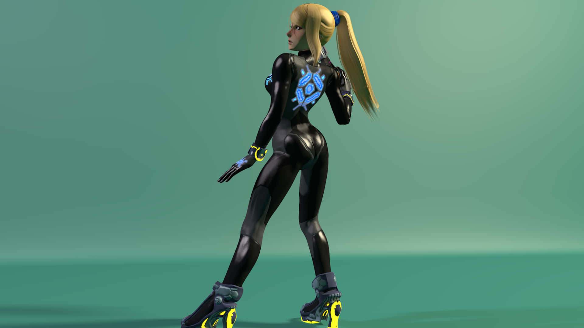 Zero Suit Samus In Action Wallpaper