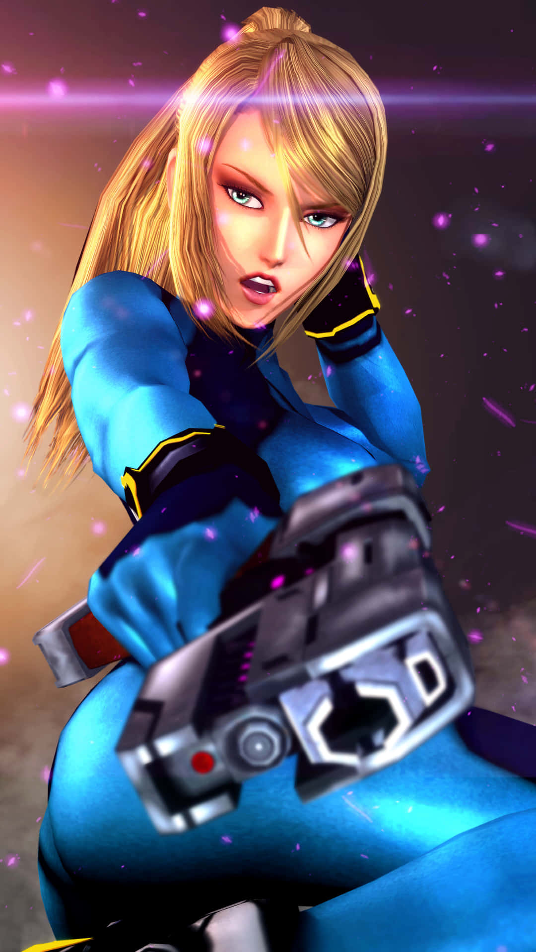 Zero Suit Samus Leaps Into Action Wallpaper