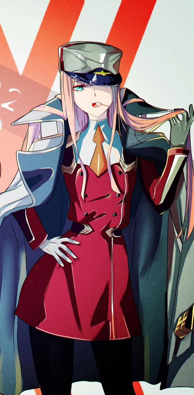 Zero Two In Full Gear Phone Wallpaper