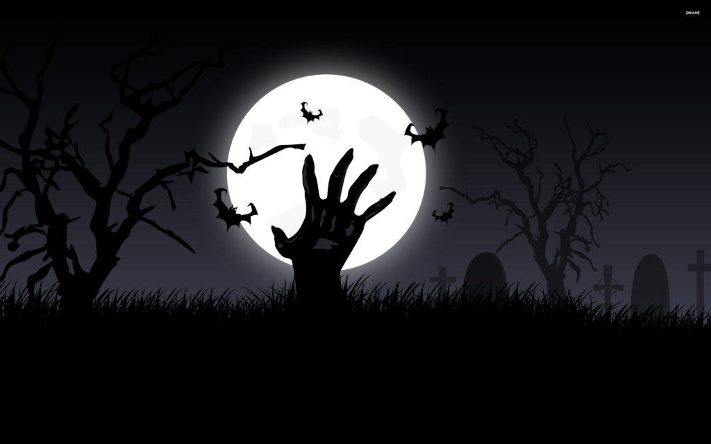 Zombie Hand In Moonlight Wallpaper