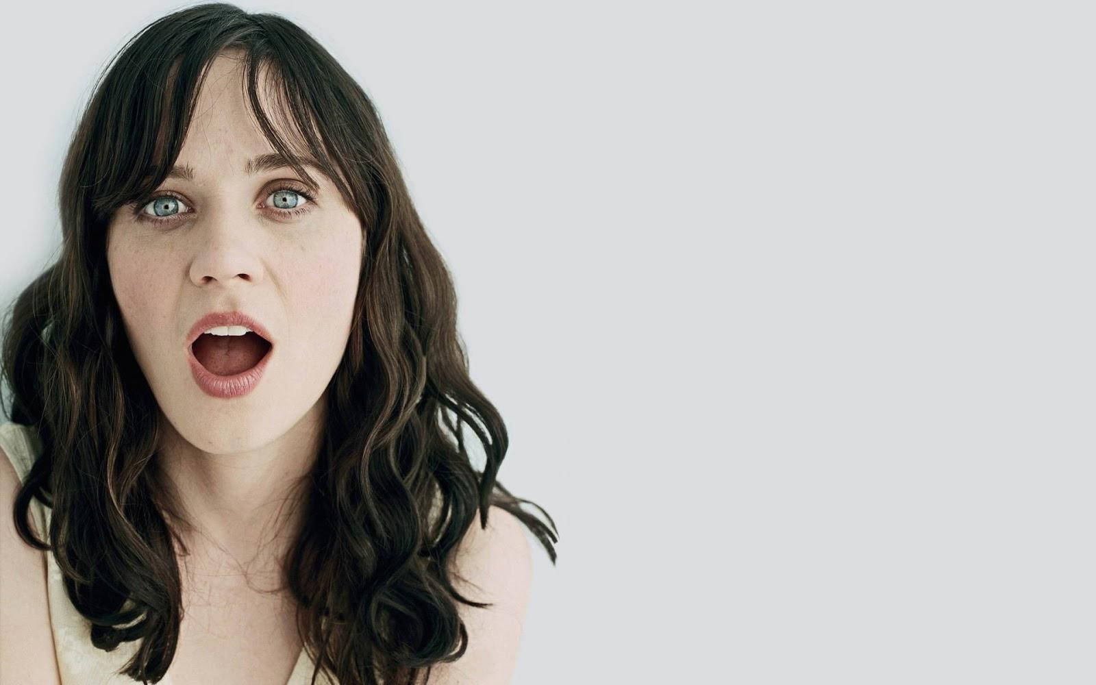 Zooey Deschanel White Aesthetic Head Shot Wallpaper