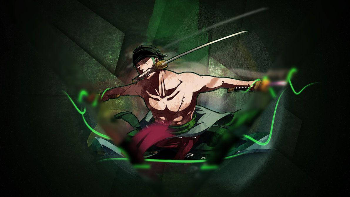 Zoro Hd Wielding Swords Wallpaper