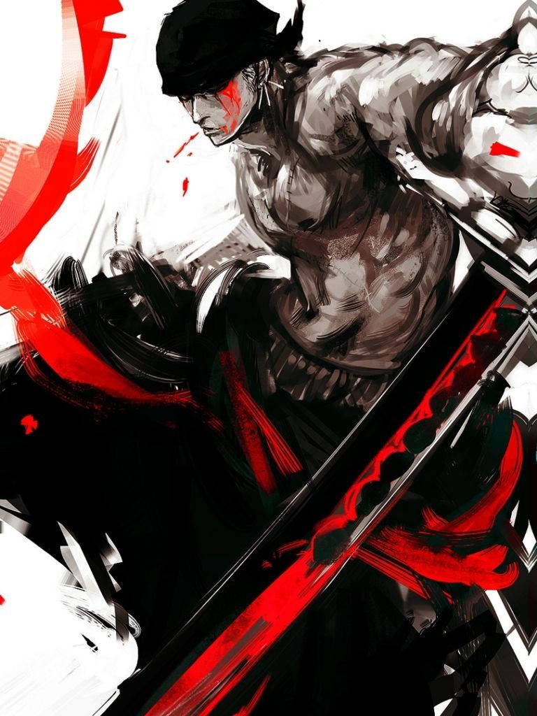 Zoro With Red Sword Fan Art Wallpaper