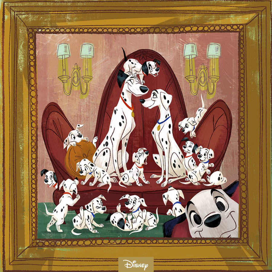 101 Dalmatians Family On Frame Wallpaper