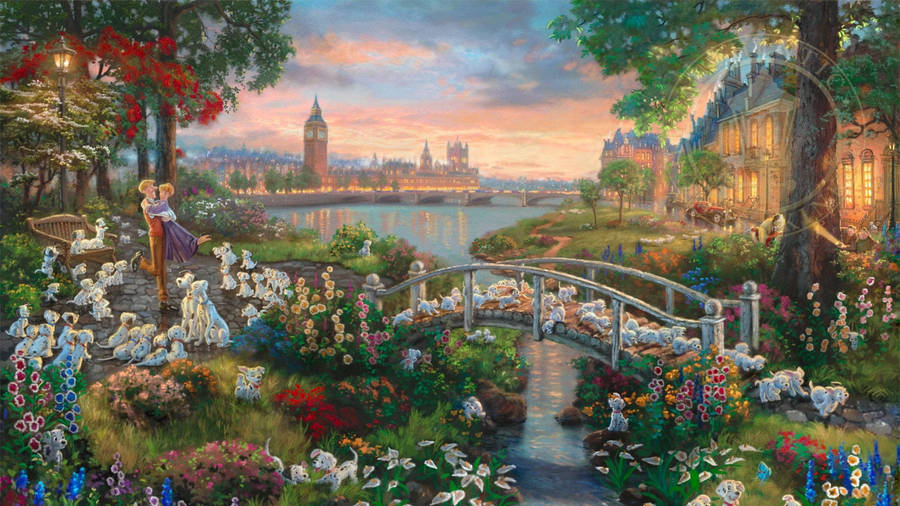 101 Dalmatians Garden Bridge Wallpaper