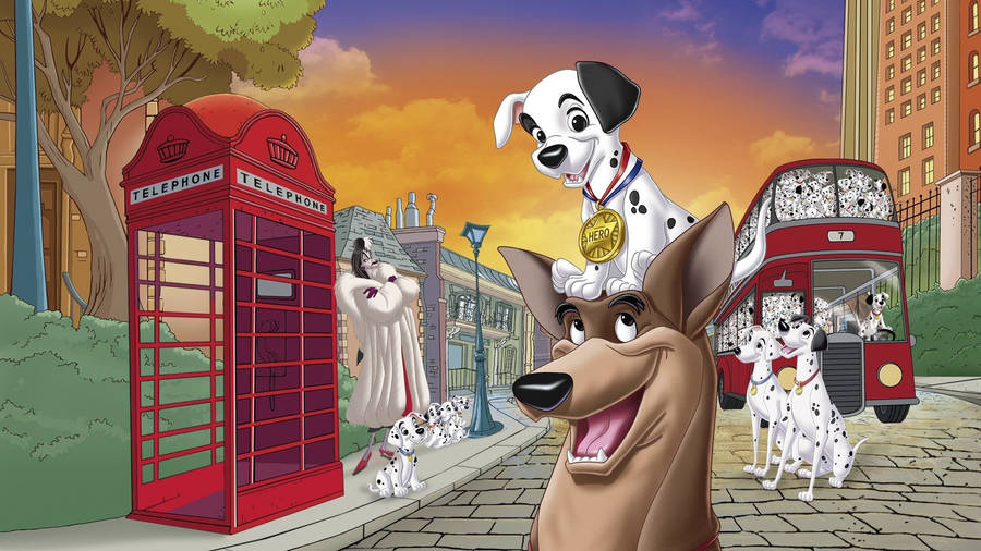 101 Dalmatians London Street Wallpaper