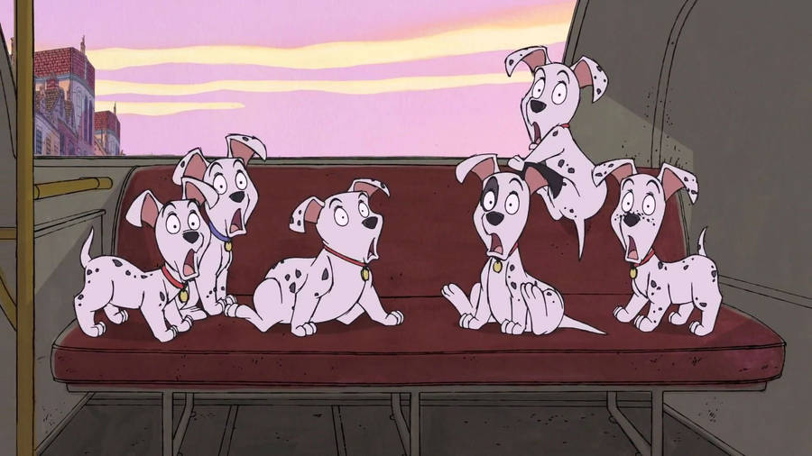 101 Dalmatians On A Bus Wallpaper