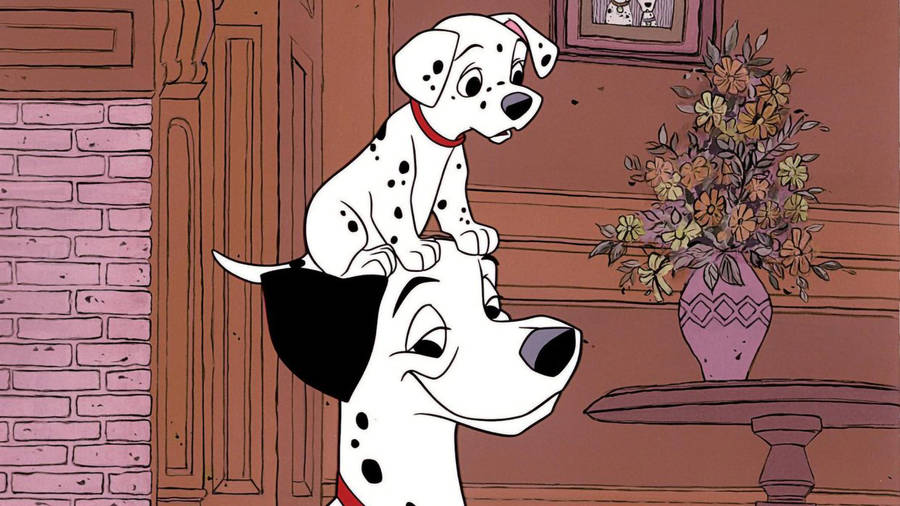 101 Dalmatians Puppy On Perdita's Head Wallpaper