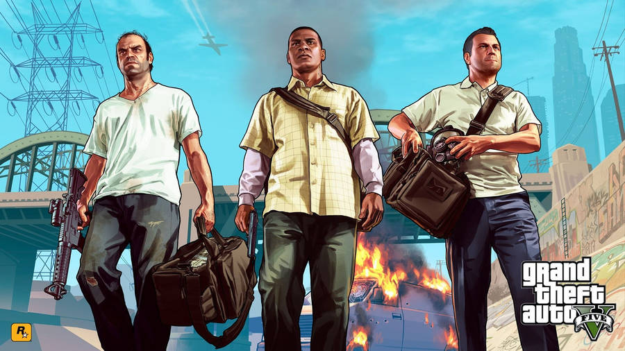 1080p Gta 5 Main Characters Wallpaper