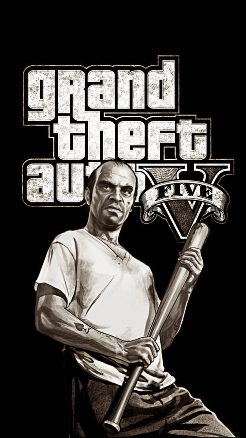 1080p Gta 5 Trevor Philips Black And White Wallpaper