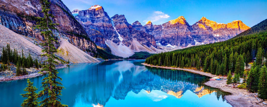 1200x480 Blue Calm Lake Wallpaper