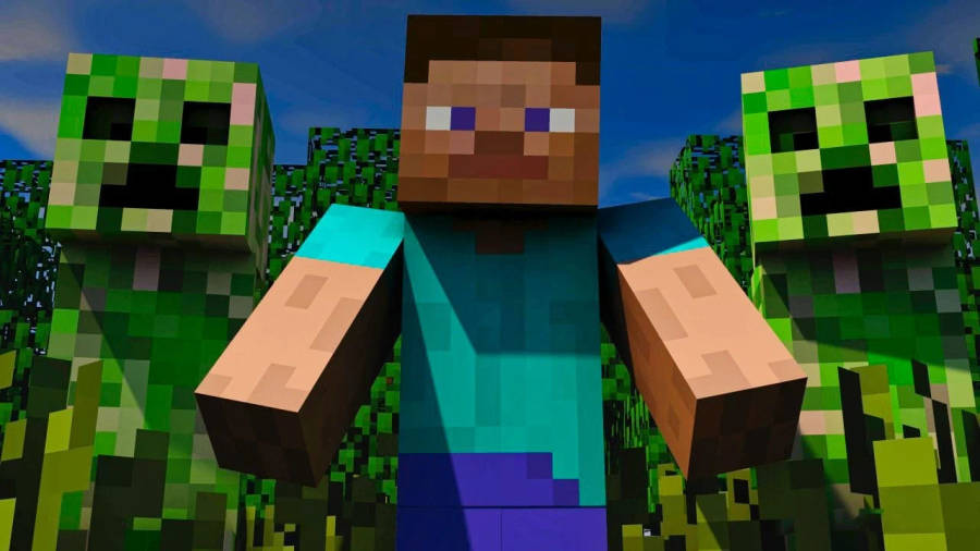 1280x720 Minecraft's Steve Creeper Wallpaper