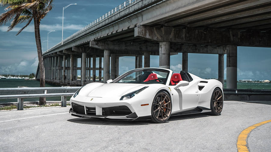 1366x768 Ferrari Hd White 488 Spider Wallpaper