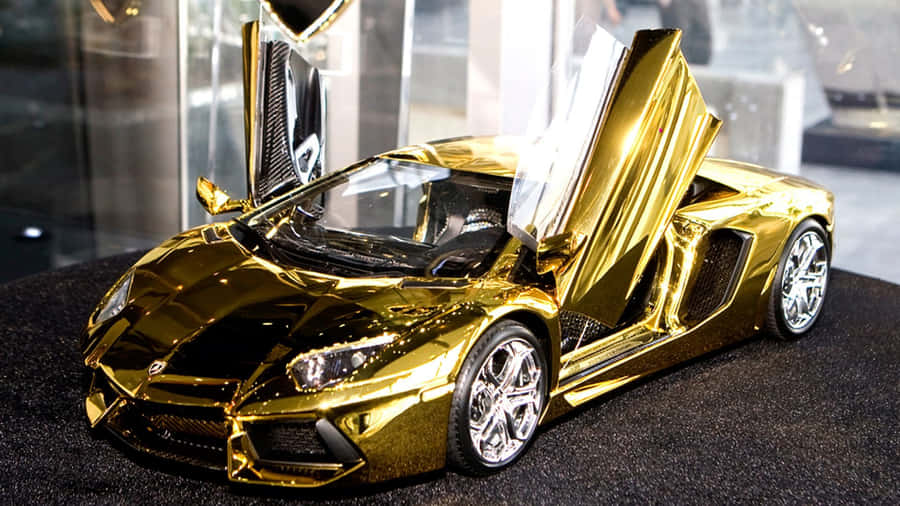 1920 X 1080 Car Gold Lambo Wallpaper