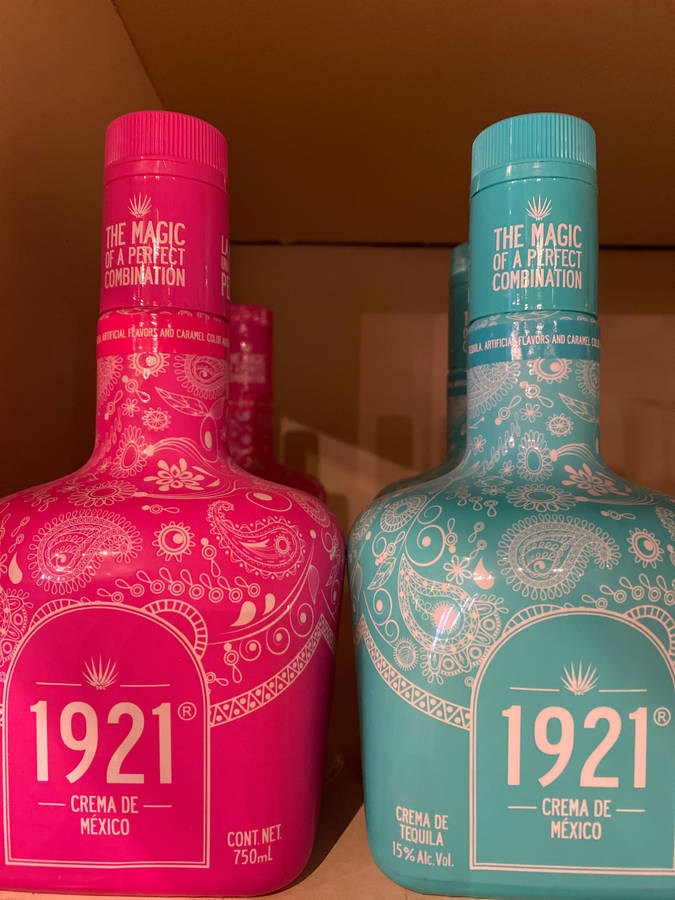 1921 Tequila Amurala And Azul Maya Bottles Wallpaper