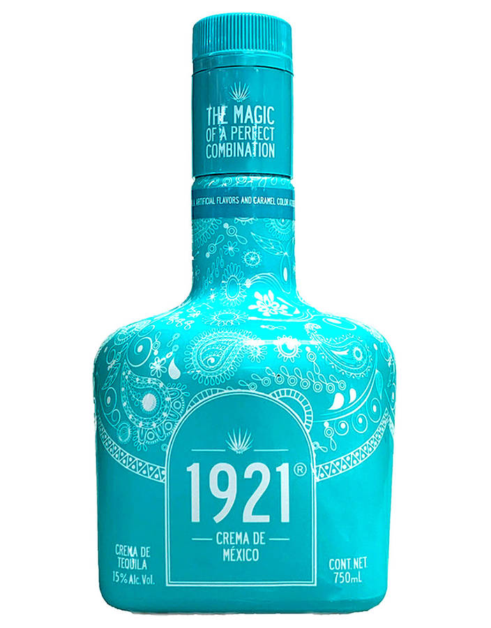 1921 Tequila Azul Maya Crema Bottle White Background Wallpaper