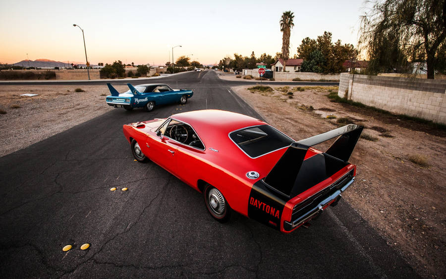 1969 Dodge Charger Red Daytona Wallpaper