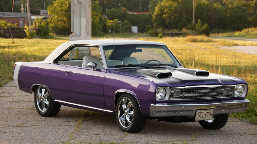 1970 Plymouth Scamp 340 Purple Model Wallpaper