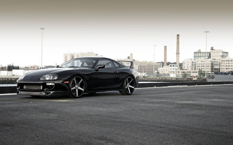 1996 Toyota Supra Mk4 At The Pier Wallpaper