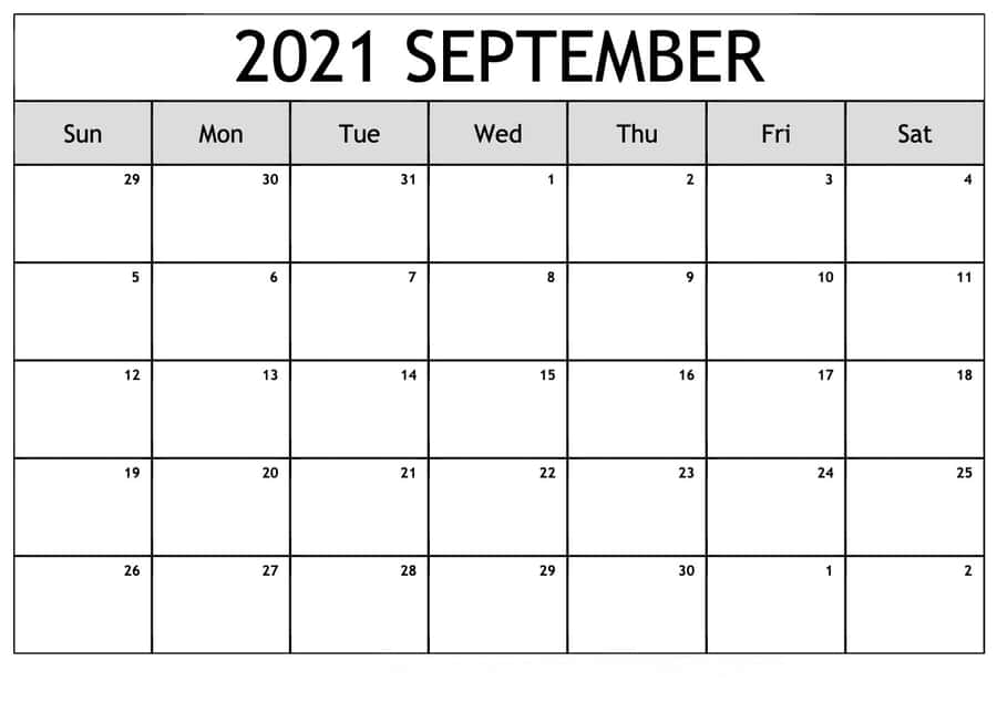 2021 September Calendar With The Holidays Wallpaper