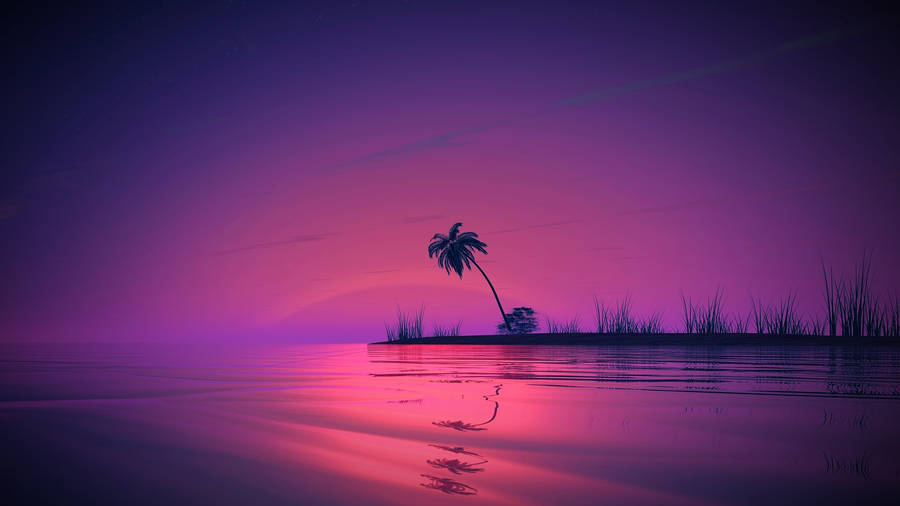 2560 X 1440 Purple Sky At Sea Wallpaper